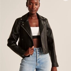 Abercrombie & Fitch Classic Vegan Leather Jacket